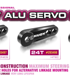 HUDY Alu Servo Horn - Hitec - 2-HOLE - 24T -RC Pulse Garage Store Alu Servo Horn Futaba 2 Hole 25T28129 1