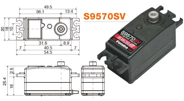 Futaba Low Profile Car/Boat Servo 8.08kg 0.08s HV, SBus2 4 Futaba Low Profile Car/Boat Servo 8.08kg 0.08s HV, SBus2 - Image 2