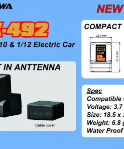 Sanwa RX-492 Waterproof 2.4GHz FH5/FH5U SXR Response Telemetry Receiver -RC Pulse Garage Store RX 49220Leaflet20without20price