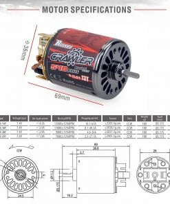 Surpass Rocket 540-sized Brushed 5-Slot Crawler Motor: 16T -RC Pulse Garage Store Surpass specs1